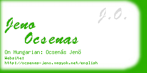 jeno ocsenas business card